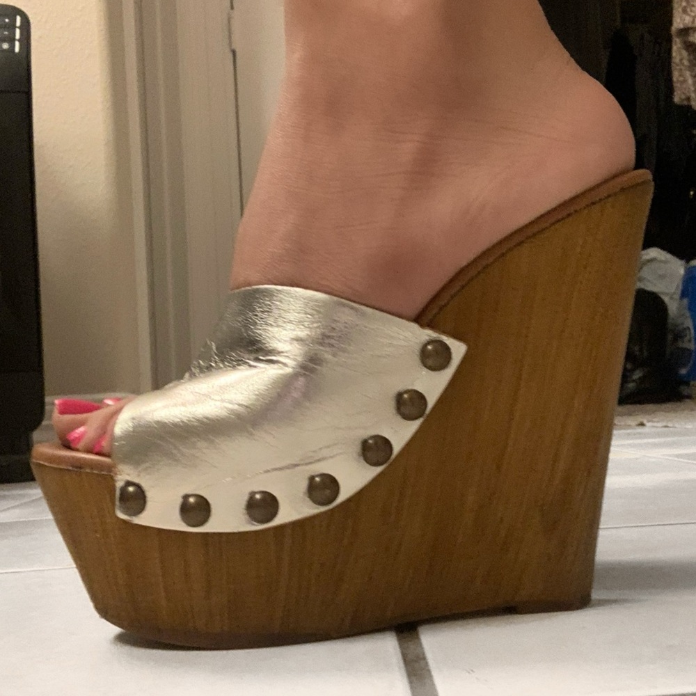 Silver wedges/clogs